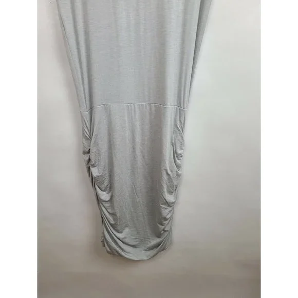 Prana Light Gray Ruched Fitted Jersey NEW Foundation Dress Size Small - Picture 3 of 8